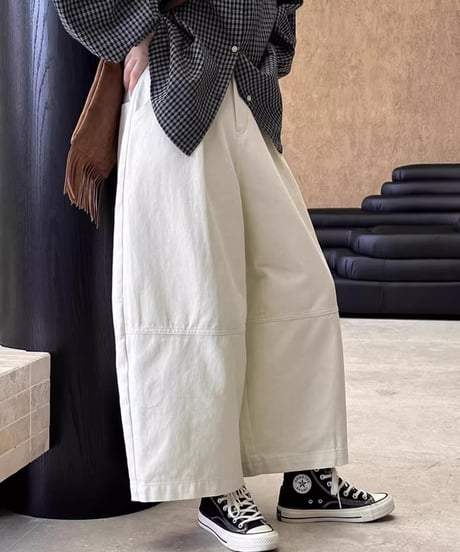 wide leg sickle pants /2color　FL2813