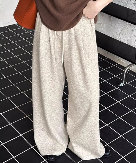 wool knit casual pants/2color　FL2866