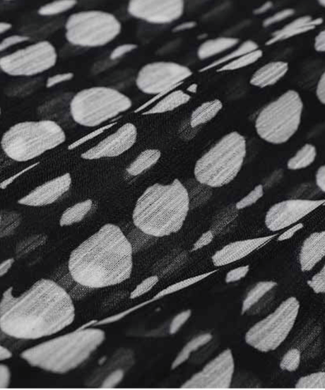 high waist dot chiffon wide pants　FL2142