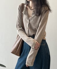 crew neck knit cardigan /5color　FL2819
