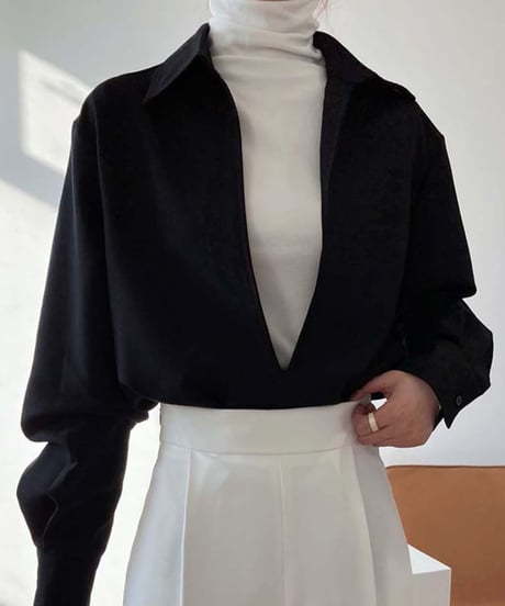 layered design shirt /3color　FL2619