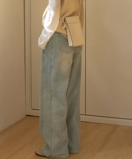 wide leg washed jeans/2color　FL3306