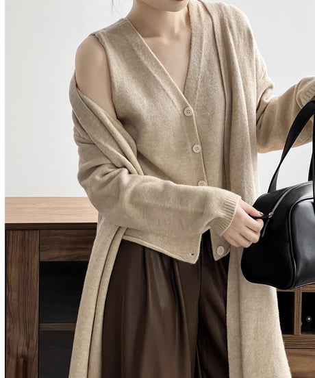 knit vest & cardigan ensemble /5color　FL3070