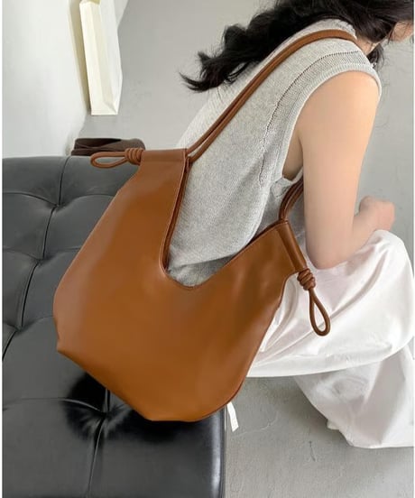 curved design tote bag /4color　FL3448