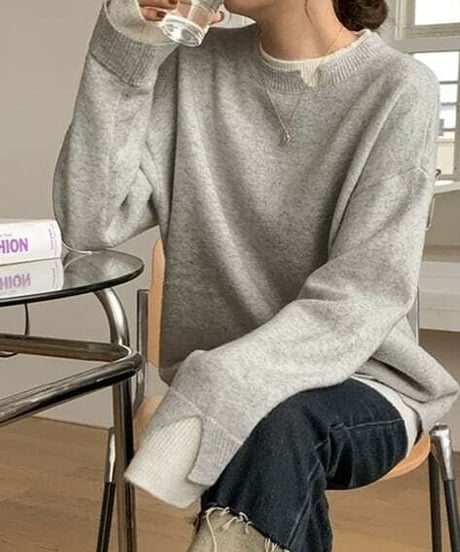 layered likecut design knit　FL2571