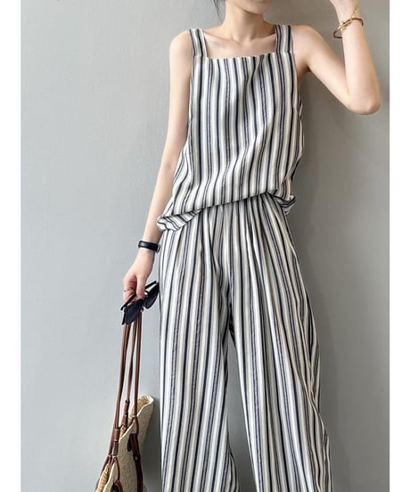 sleeveless stripe setup　FL2440