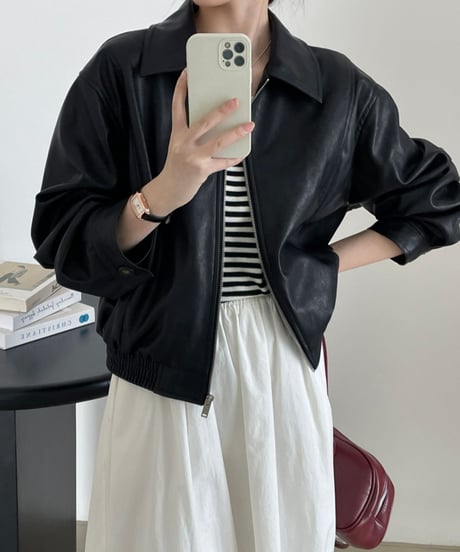 short leather jacket /2color　FL2808