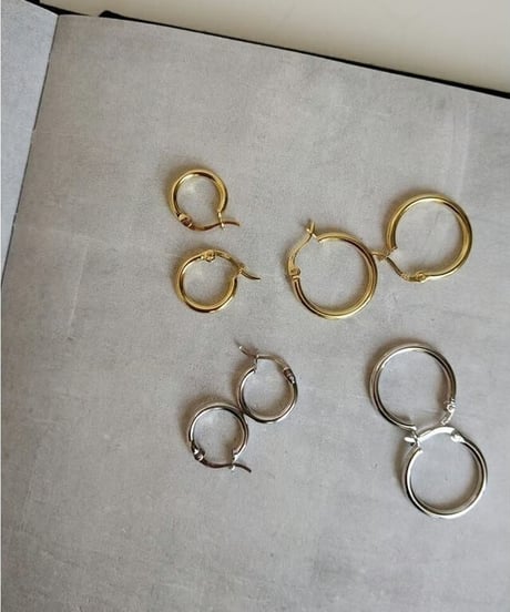 silver＆gold hoop earrings /2color　FL2125