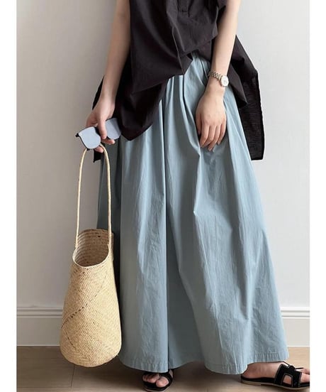 wide flare long skirt　FL3588