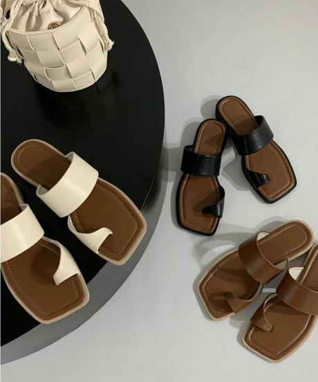 square toe ring sandals /3color　FL2319