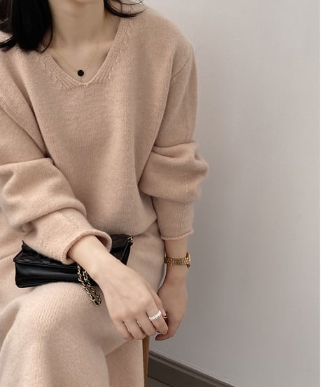 curl-edge knit setup /4color　FL2861