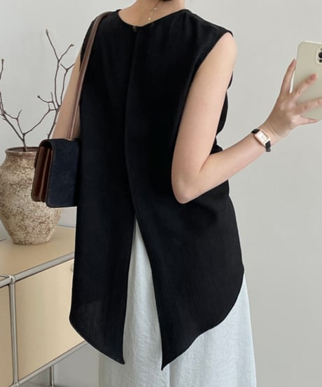 back slit sleeveless blouse /2color　FL2712