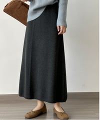 knit a-line long skirt /5color　FL2853