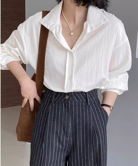 front button stand collar shirt /5color　FL2783