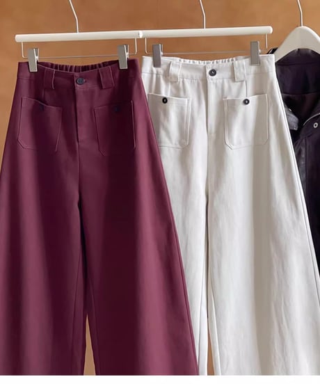casual straight wide pants /2color　FL2812
