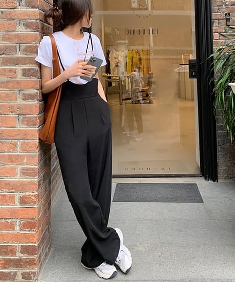high waist suspenders pants　FL2402