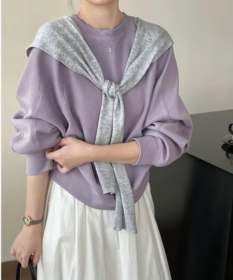 round neck casual pullover /2color　FL2972