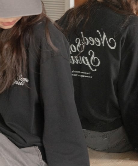 drop shoulder letter print sweat tops /4color　FL3254