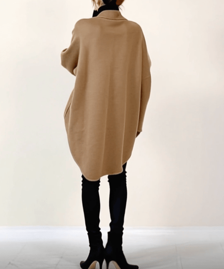 asymmetric zip cape coat　FL3534