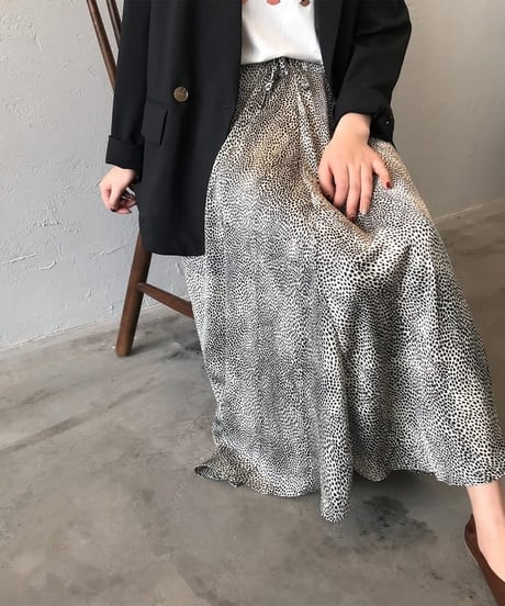 monotone leopard flare skirt　FL2185