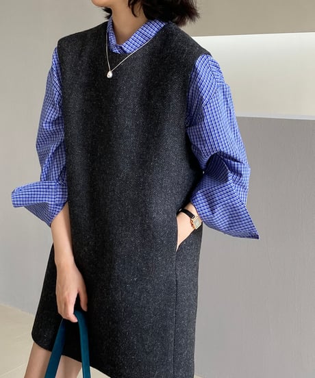 wool straight vest op　FL2778