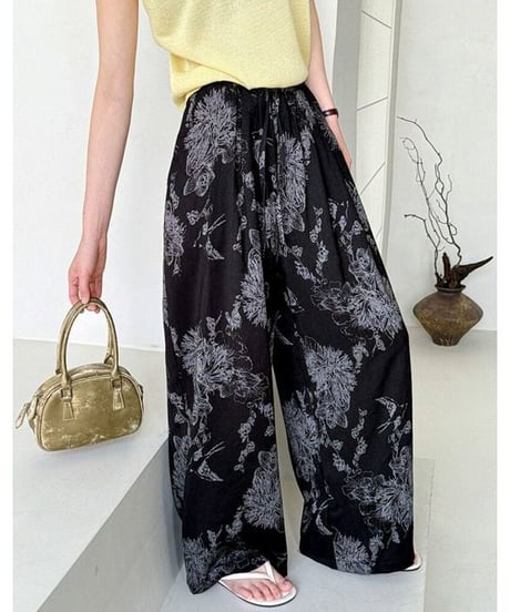 botanical printed wide pants /2color　FL3653