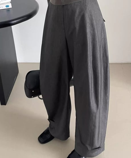 hem button 2way wide pants /2color　FL2764