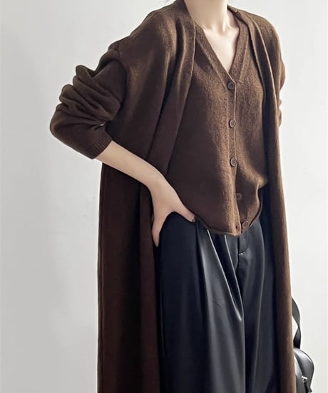 knit vest & cardigan ensemble /5color　FL3070
