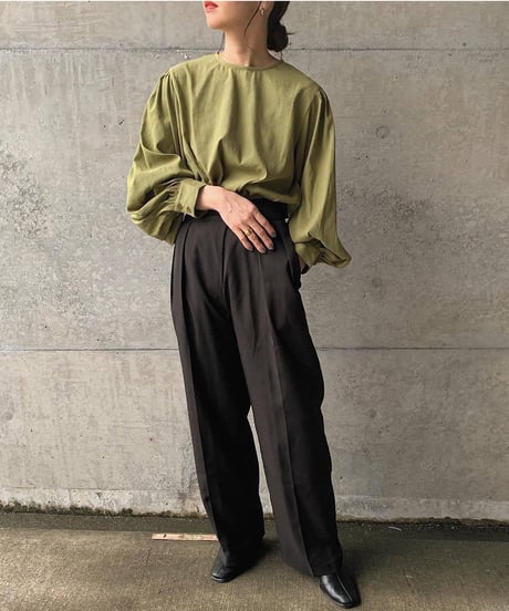 back button lantern sleeve tops /4color　FL3330