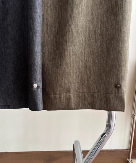 hem button 2way wide pants /2color　FL2764