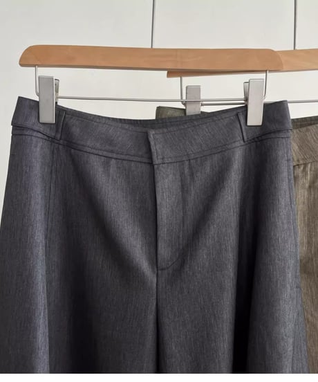 hem button 2way wide pants /2color　FL2764