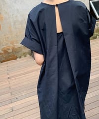 backless front gathered dress /3color　FL2044