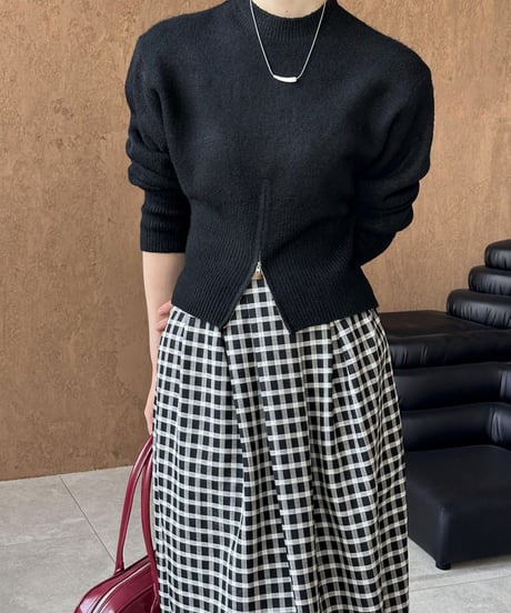 half-zip long sleeve knit /3color　FL2769