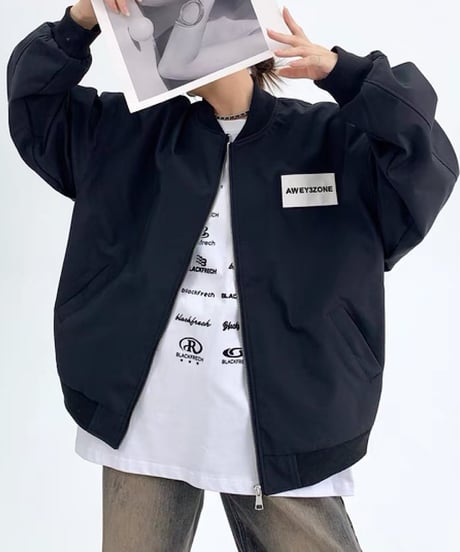 embroidered logo zip-up jacket　FL2555