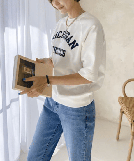 college logo raglan sleeve tee /3color　FL3408