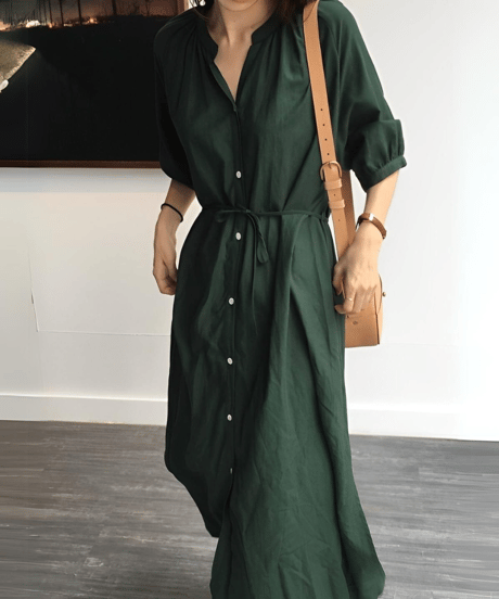 front button half sleeve op /2color　FL2473