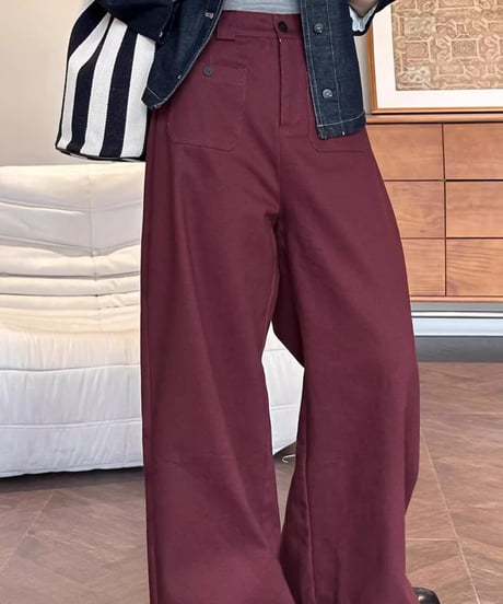 casual straight wide pants /2color　FL2812