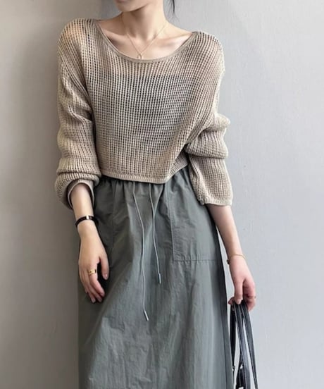 cropped mesh knit /4color　FL2628