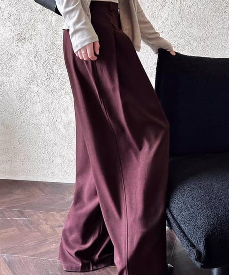 tucked wide leg pants /2color　FL2762