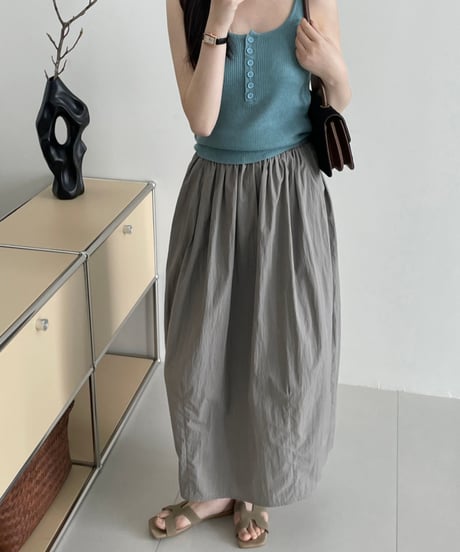 pleated back-slit skirt /3color　FL2710