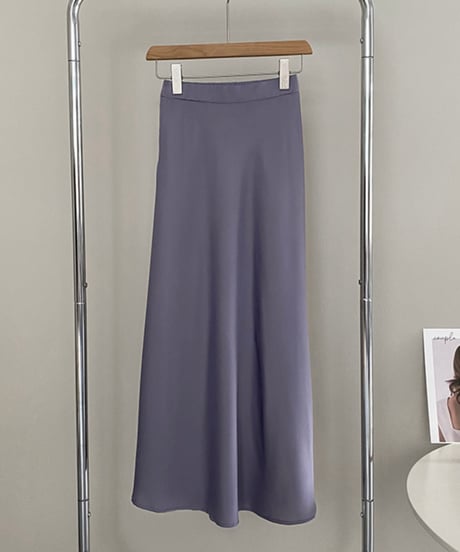 side slit satin long skirt /3color　FL2713