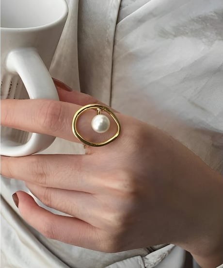 pearl oval ring　FL2356
