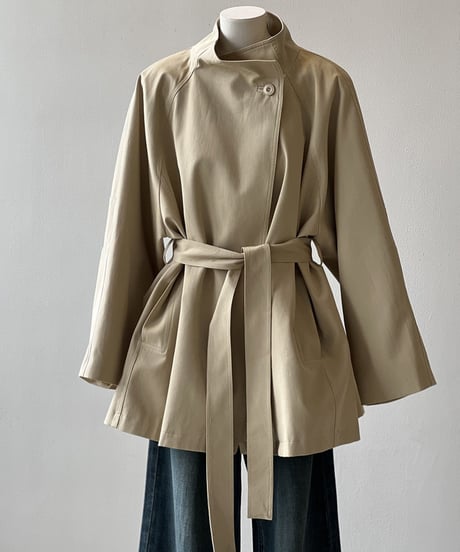 waist-marked mid-length coat /2color　FL2786