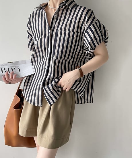 feminine border blouse　FL2201