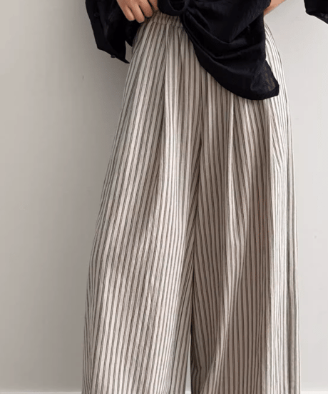 striped wide easy pants /2color　FL3337