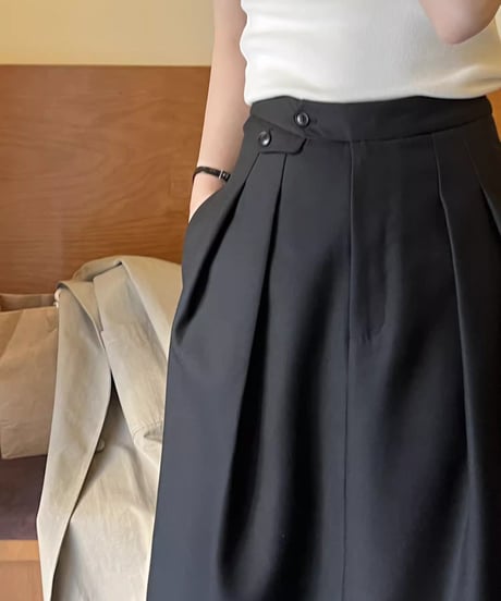 straight long tuck skirt　FL2730