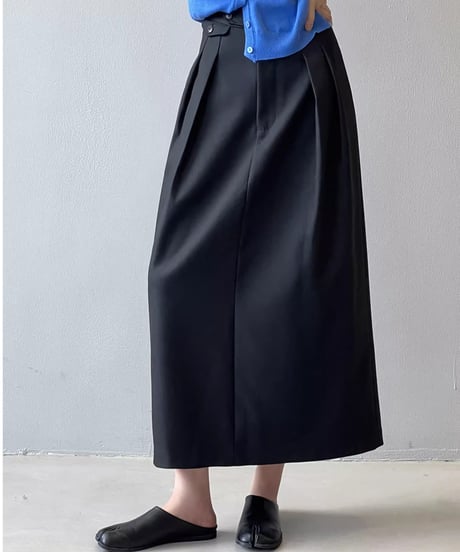 straight long tuck skirt　FL2730