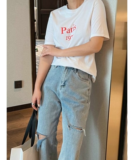 paris logo t-shirt /2color　FL2061