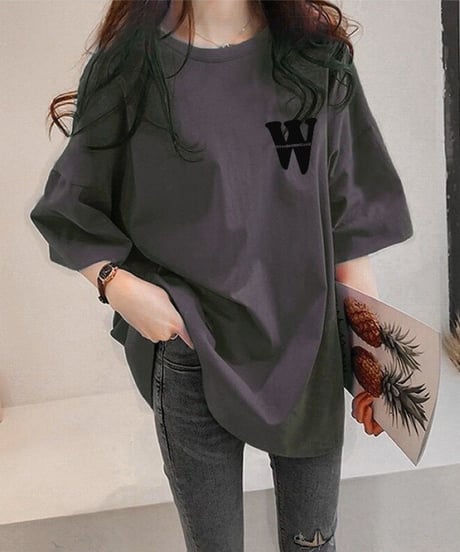 thick oversized casual t-shirt /6color　FL3616