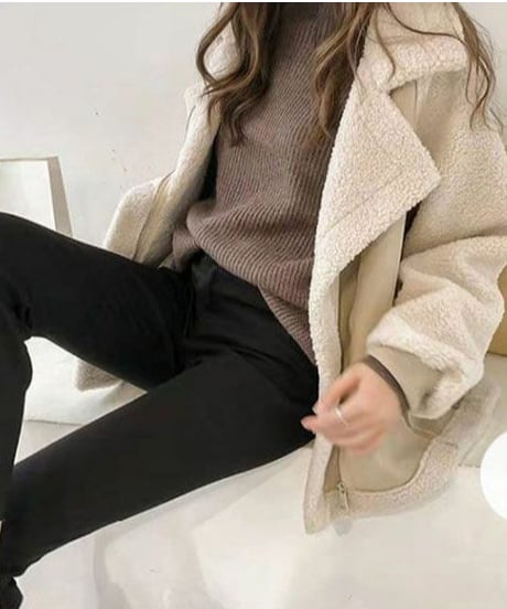 suede style boa jacket /2color　FL3145